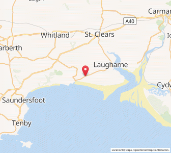 Map of Llanmiloe, WalesWales