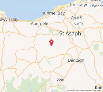 Map of Llannefydd, WalesWales