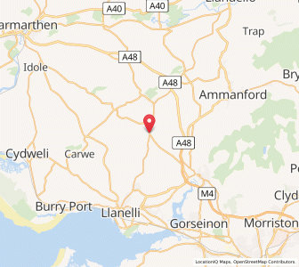 Map of Llannon, WalesWales