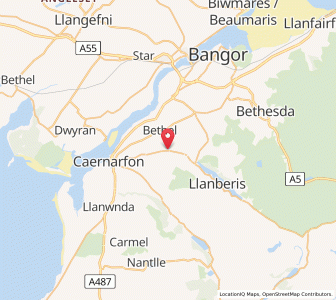 Map of Llanrug, WalesWales