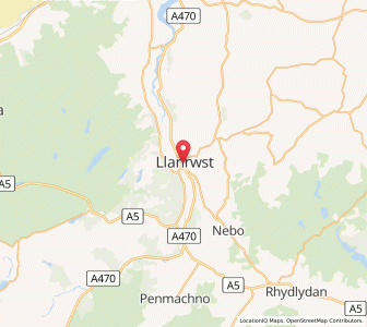 Map of Llanrwst, WalesWales