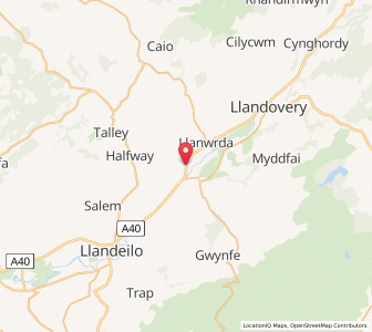 Map of Llansadwrn, WalesWales