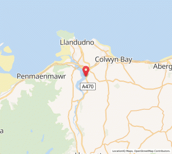 Map of Llansantffraid Glan Conwy, WalesWales