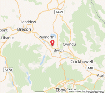 Map of Llansantffread, WalesWales
