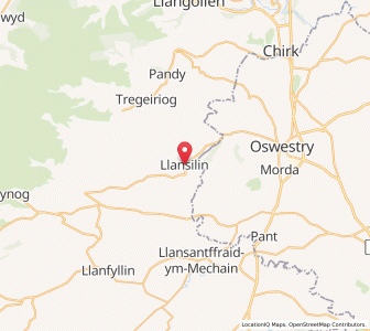 Map of Llansilin, WalesWales