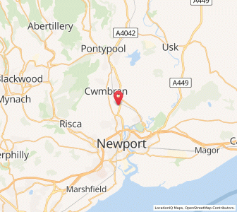 Map of Llantarnam, WalesWales