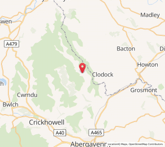 Map of Llanthony, WalesWales