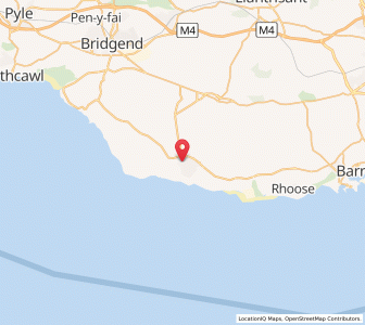 Map of Llantwit Major, WalesWales