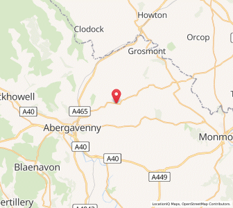 Map of Llanvetherine, WalesWales