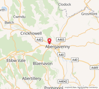 Map of Llanwenarth, WalesWales