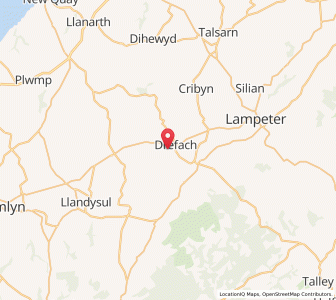 Map of Llanwenog, WalesWales