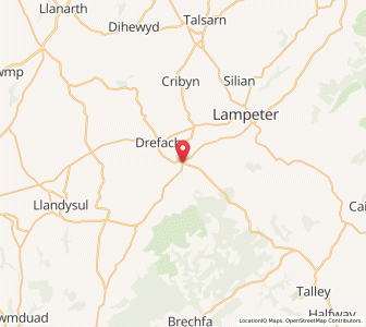 Map of Llanybydder, WalesWales