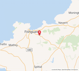 Map of Llanychaer, WalesWales