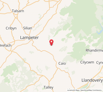 Map of Llanycrwys, WalesWales