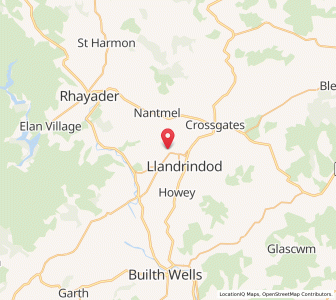Map of Llanyre, WalesWales
