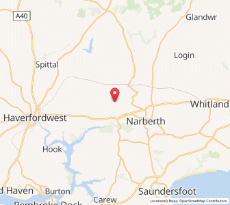 Map of Llawhaden, WalesWales