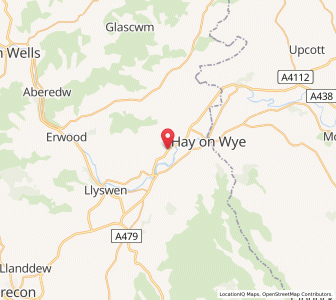 Map of Llowes, WalesWales