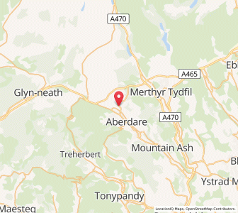 Map of Llwydcoed, WalesWales