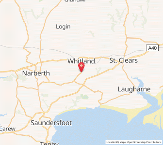 Map of Llwyn-y-brain, WalesWales