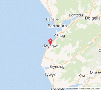 Map of Llwyngwril, WalesWales