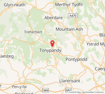 Map of Llwynypia, WalesWales