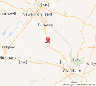 Map of Long Bennington, EnglandEngland
