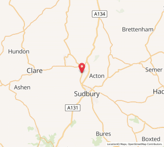 Map of Long Melford, EnglandEngland