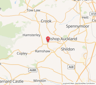 Map of Low Etherley, EnglandEngland