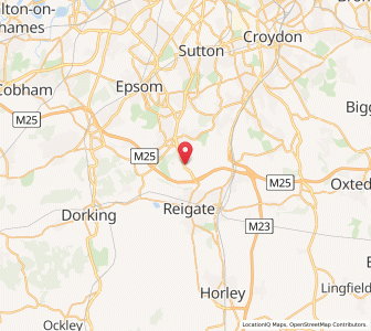 Map of Lower Kingswood, EnglandEngland