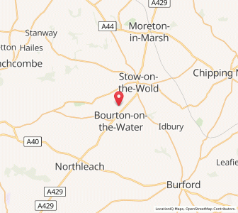 Map of Lower Slaughter, EnglandEngland