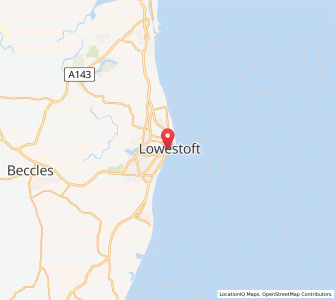 Map of Lowestoft, EnglandEngland