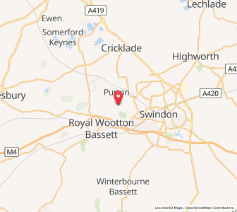 Map of Lydiard Millicent, EnglandEngland