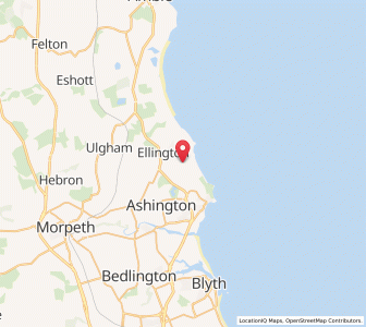 Map of Lynemouth, EnglandEngland