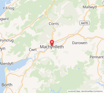 Map of Machynlleth, WalesWales