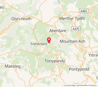 Map of Maerdy, WalesWales