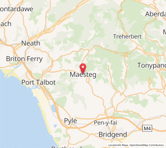 Map of Maesteg, WalesWales