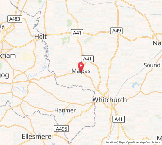 Map of Malpas, EnglandEngland