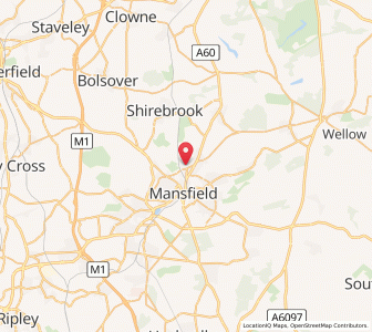 Map of Mansfield Woodhouse, EnglandEngland