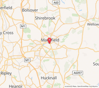 Map of Mansfield, EnglandEngland