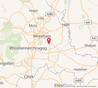 Map of Marchwiel, WalesWales