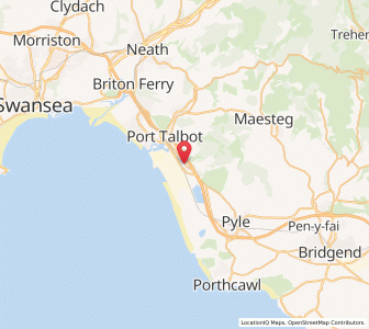 Map of Margam, WalesWales
