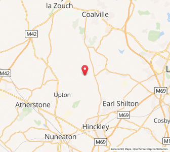 Map of Market Bosworth, EnglandEngland
