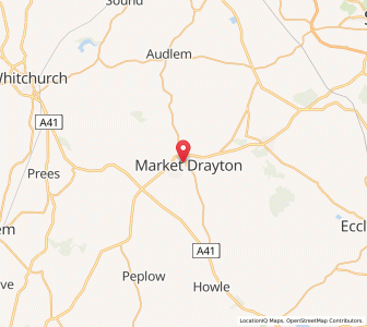 Map of Market Drayton, EnglandEngland