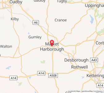 Map of Market Harborough, EnglandEngland