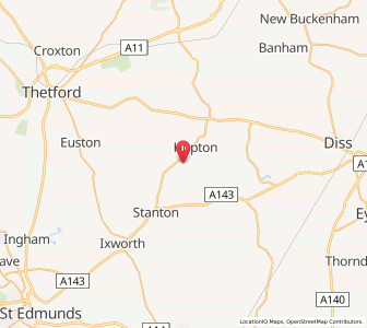 Map of Market Weston, EnglandEngland