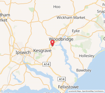 Map of Martlesham, EnglandEngland