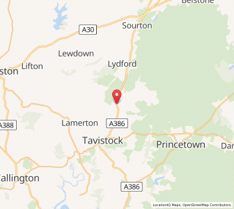 Map of Mary Tavy, EnglandEngland