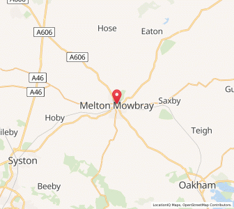 Map of Melton Mowbray, EnglandEngland