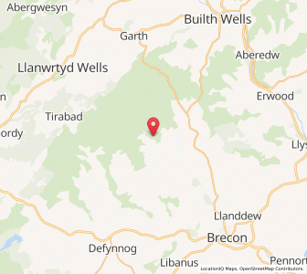 Map of Merthyr Cynog, WalesWales