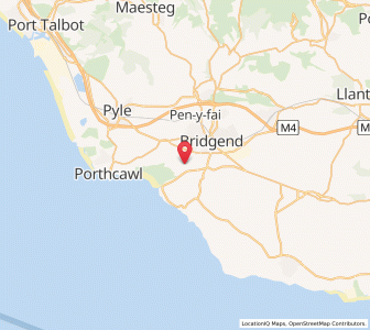 Map of Merthyr Mawr, WalesWales